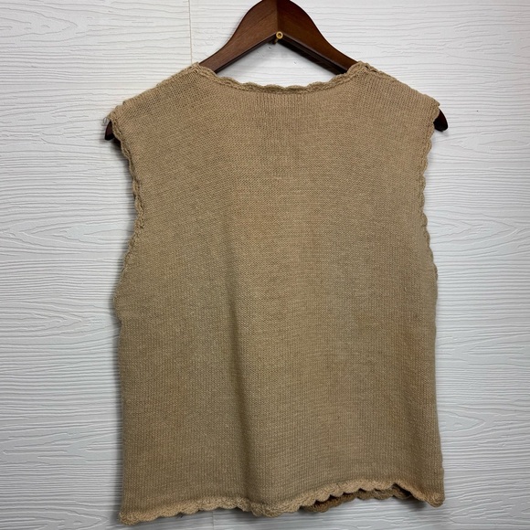 Vintage No Boundaries Crochet Knit Top in Tan White Brown - Picture 8 of 8